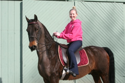 Melanie Bennett&rsquo;s and her new horse 